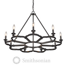  5926-9 ABZ - Smithsonian Saxon 9 Light Chandelier in Aged Bronze