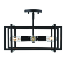  6070-SF BLK-BLK - Tribeca Semi-flush in Matte Black with Matte Black Accents