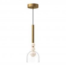  PD30505-BG/CL - Rise 6-in Brushed Gold/Clear LED Pendant