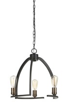  FX-3664-3 - 60W X 3 Kinder Metal 3 Light Chandelier (Edison Bulbs Not included)