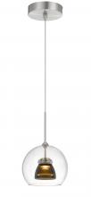  UP-335-CL-SMOCL - Integrated dimmable LED glass mini pendant light. 6W, 450 lumen, 3000K