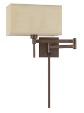  WL-2930-RU - 60W Robson Wall Swing Arm Reading Lamp With Rectangular Hardback Fabric Shade. 3 Ft Wire Cover inclu