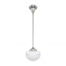  19026 - Hunter Saddle Creek Brushed Nickel with Cased White Glass 1 Light Pendant Ceiling Light Fixture