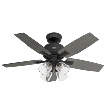  52425 - Hunter 44 inch Gatlinburg HunterExpress Matte Black Ceiling Fan with LED LT Kit and Handheld Remote