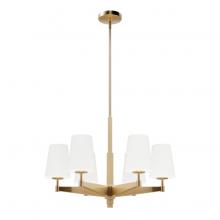 Hunter 19876 - Hunter Nolita Alturas Gold with Cased White Glass 6 Light Chandelier Ceiling Light Fixture