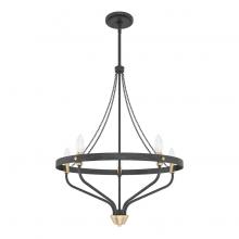  19793 - Hunter Merlin Rustic Iron and Alturas Gold 5 Light Small Chandelier Ceiling Light Fixture