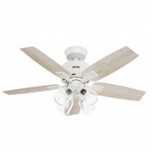  52426 - Hunter 44 inch Gatlinburg HunterExpress Matte White Ceiling Fan with LED LT Kit and Handheld Remote