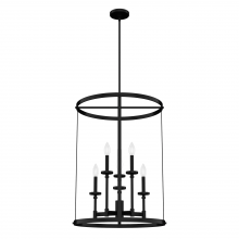  19698 - Hunter Briargrove Matte Black 6 Light Chandelier Ceiling Light Fixture