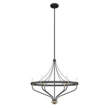 Hunter 19795 - Hunter Merlin Rustic Iron and Alturas Gold 6 Light Medium Chandelier Ceiling Light Fixture