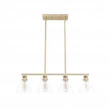  48037 - Hunter Van Nuys Alturas Gold with Clear Glass 4 Light Chandelier Ceiling Light Fixture