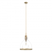  19297 - Hunter Van Nuys Alturas Gold with Clear Glass 1 Light Pendant Ceiling Light Fixture