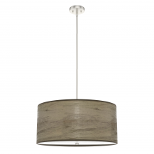  19384 - Hunter Solhaven Warm Grey Oak & Brushed Nickel with Painted Cased White Glass 4 Light Pendant