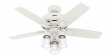  50418 - Hunter 44 inch Bennett Matte White Ceiling Fan with LED Light Kit and Handheld Remote