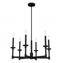  19700 - Hunter Briargrove Matte Black 6 Light Chandelier Ceiling Light Fixture