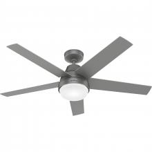  51315 - Hunter 52 inch Aerodyne Wi-Fi Matte Silver Ceiling Fan with LED Light Kit and Handheld Remote