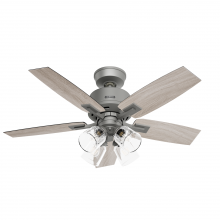  52427 - Hunter 44 inch Gatlinburg HunterExpress Matte Silver Ceiling Fan with LED LT Kit and Handheld Remote