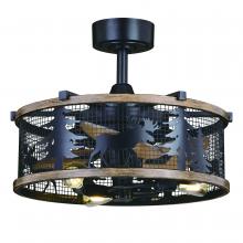  F0103 - Kodiak 21-in. Ceiling Fan Black and Burnished Teak