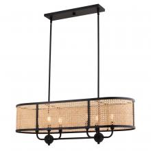  H0308 - Berens 36-in. W 6 Light Linear Chandelier Matte Black