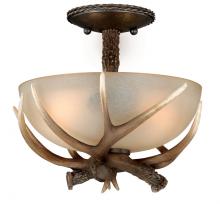  C0014 - Yoho 12-in Antler Semi Flush Ceiling Light Black Walnut