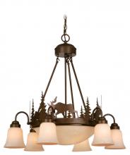  CH55606BBZ - Yellowstone 9L Moose Chandelier Burnished Bronze