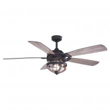  F0055 - Barnes 54 in. W Ceiling Fan Matte Black with Rustic Oak