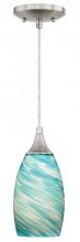  P0172 - Milano 4.75-in Mini Pendant Celeste Wave Glass Satin Nickel