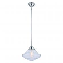  P0268 - Huntley 12-in Pendant Clear Glass Satin Nickel