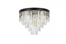  1201F32MB/RC - Sydney 17 Light Matte Black Flush Mount Clear Royal Cut Crystal