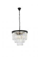  1231D20MB/RC - Sydney 9 Light Matte Black Chandelier Clear Royal Cut Crystal