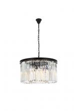  1238D26MB/RC - Sydney 8 Light Matte Black Chandelier Clear Royal Cut Crystal