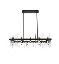  2200G36BK - Serena 36 Inch Crystal Rectangle Chandelier in Black