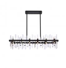  2200G42BK - Serena 42 Inch Crystal Rectangle Chandelier in Black