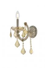  2800W1GT-GT/RC - Maria Theresa 1 Light Golden Teak Wall Sconce Golden Teak (Smoky) Royal Cut Crystal