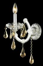  2801W1C-GT/RC - Maria Theresa 1 Light Chrome Wall Sconce Golden Teak (Smoky) Royal Cut Crystal