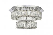  3503F18L2C - Monroe LED Light Chrome Flush Mount Clear Royal Cut Crystal