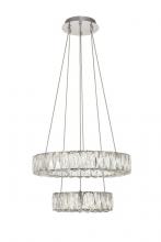  3503G18C - Monroe Integrated LED Chip Light Chrome Pendant Clear Royal Cut Crystal