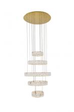  3503G5LG - Monroe Integrated LED Chip Light Gold Chandelier Clear Royal Cut Crystal