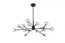 Elegant 3509D42BK - Graham 15 Light Pendant in Black