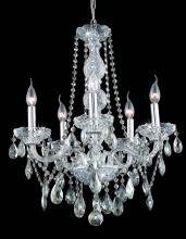  7955D21C-GT/RC - Verona 5 Light Chrome Chandelier Golden Teak (Smoky) Royal Cut Crystal