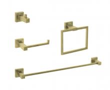  HWB-12S4BGD - Isla 4-piece Bathroom Hardware Set in Brushed Gold