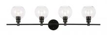 Elegant LD2322BK - Collier 4 light Black and Clear glass Wall sconce