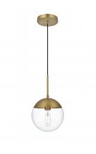 Elegant LD6027SG - Eclipse 8 Inch Pendant Clear Shade in Chrome