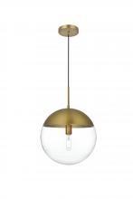 Elegant LD6045SG - Eclipse 14 Inch Pendant Clear Shade in Chrome