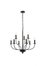 Elegant LD7047D28BK - Westley 9 lights pendant in black