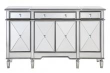  MF6-1001SC - 3 Drawer 4 Door Cabinet 60 In.x14 In.x36 In. in Silver Clear