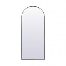  MR1A3276SIL - Metal Frame Arch Full Length Mirror 32x76 Inch in Silver