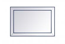  MR33248BL - Iris Beaded Mirror 48x32 Inch in Blue