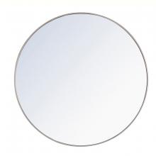  MR4049S - Metal Frame Round Mirror 48 Inch Silver Finish