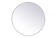  MR4845S - Metal Frame Round Mirror 45 Inch in Silver