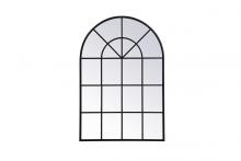  MR613653BK - Metal Windowpane Mirror 36 Inchx53 Inch in Black